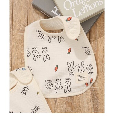 ねこ・うさぎ大判ガーゼスタイ
