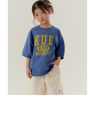 WEB限定 KUDOZ.B ラグランカレッジ半袖スウェット