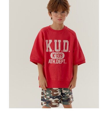 WEB限定 KUDOZ.B ラグランカレッジ半袖スウェット