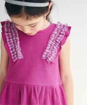WEB限定 ワッフルフリルチュールトップス