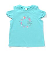 リボンオフショルサマーモチーフTシャツ