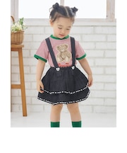tiny bearサスペンダー付きティアードスカート