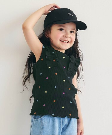 ノースリーブワッフルフリルTシャツ