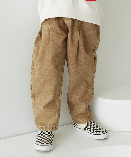 カラーデニムワイドパンツ  10分丈