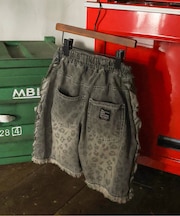 レオパードフリルパンツ 6分丈
