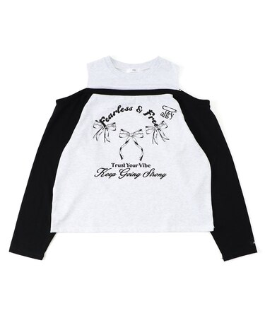 肩あきレイヤードロンT