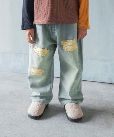 ダメージデニムパンツ 10分丈