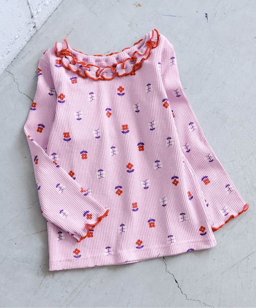 【リンク】ワッフルアソート襟フリルTシャツ