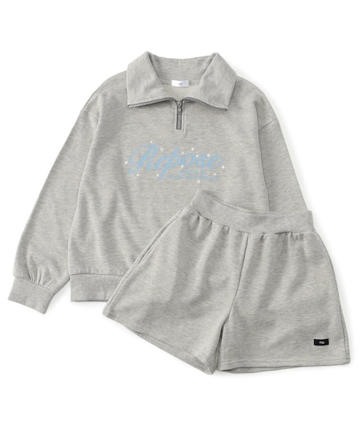 ハーフジップ裏毛セットアップ