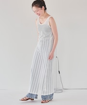 柄編みノースリワンピース