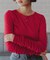 袖シャーリングシアートップス