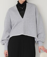 深Vネックスウェットプルオーバー
