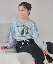 ドッグ刺繍ビッグロングTシャツ