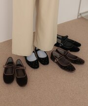 スクエアトゥバレエシューズ