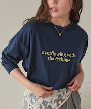 文字プリントシアーロングTシャツ