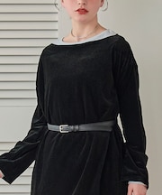 シアーベロアオーバーサイズロングTシャツ