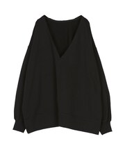 深Vネックサイドスリットスウェットプルオーバー