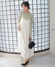 ギャザーボリュームキャミソールワンピース