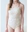 サイドギャザーバッククロスデザインワンピース/水着