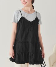 フリルデザインチュニックキャミソールトップス