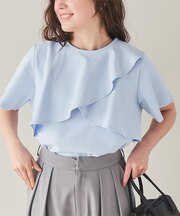機能性カットソーフレアデザイントップス