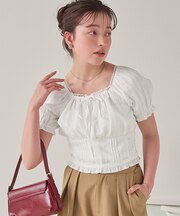 スクエアネックレースブラウス
