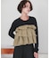 フリルキャミソールトップス/リブニットセット