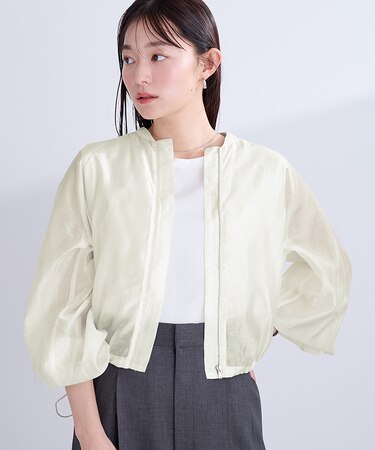 ドローストリングシアーブルゾン