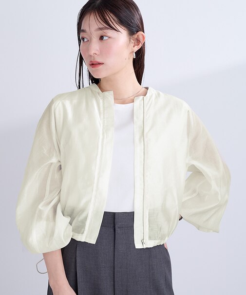 ドローストリングシアーブルゾン
