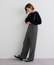 センタープレスダブルサロペットパンツ