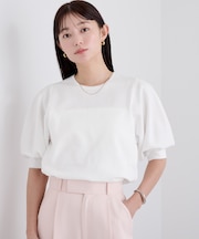 スポンディッシュパフスリーブニット