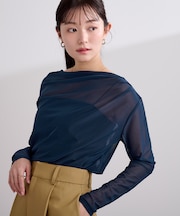 2wayシアードレープカットソー