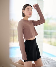 3点セット/ショートパンツ×カップ付長袖ビキニ/水着