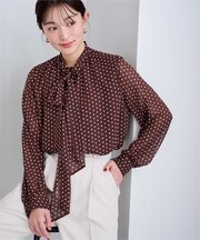 シアードットボウタイブラウス