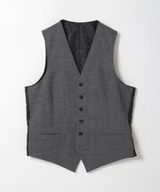ウールメランジ千鳥格子ベスト<セットアップ>