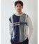 ニット×ポンチ パネル切り替え クルーネックロンT