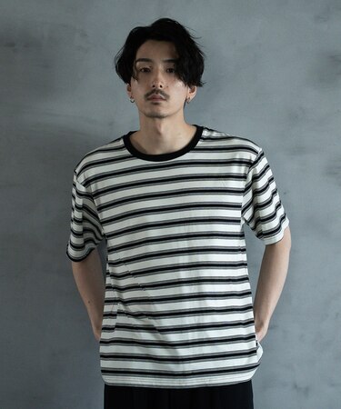 ジャガードボーダーTシャツ