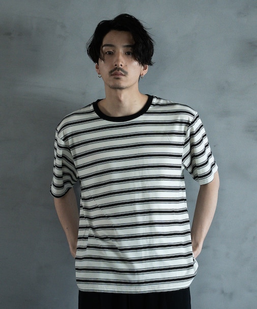 ジャガードボーダーTシャツ