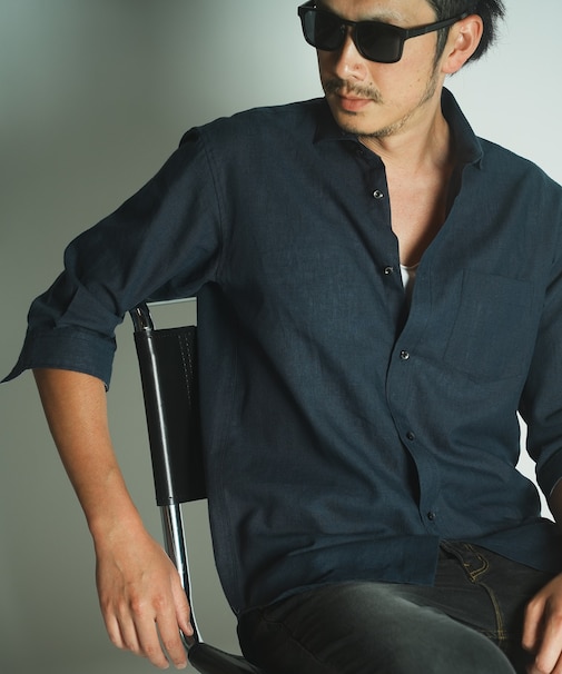 COOL　MAXリネン混7分袖シャツ