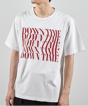 ダメージ加工ロゴプリントTシャツ