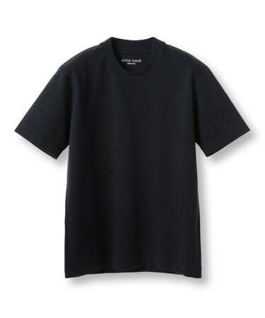 【ACTIVE TAILOR/アクティブテイラー】シルケットスムースクルーネックTシャツ<接触冷感 / UVカット>