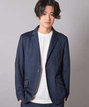 【セットアップ着用可】メランジプリントポンチテーラードジャケット