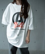 【CHAOTIC】別注アナーキーポルカドットプリントオーバーサイズTシャツ