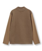 ニットコンビ モックネック長袖Tシャツ