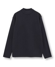 ニットコンビ モックネック長袖Tシャツ