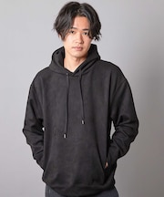 リラックスフィットフェイクスウェード パーカー