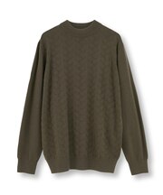 【ACTIVE TAILOR/アクティブテイラー】12Gジャカードモックネックニット