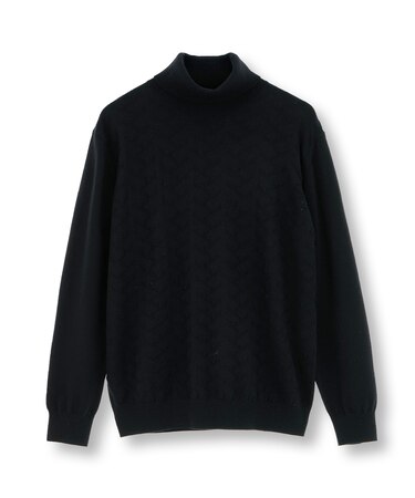 【ACTIVE TAILOR/アクティブテイラー】12Gジャカードタートルネックニット