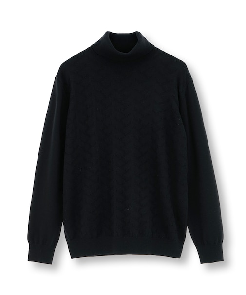 【ACTIVE TAILOR/アクティブテイラー】12Gジャカードタートルネックニット
