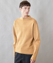 【ウォッシャブル素材】モックネック Wフェイスリバーシブルニット